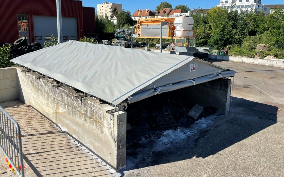 Couverture FLEXABRI sur l’abri à sel de SCHILTIGHEIM